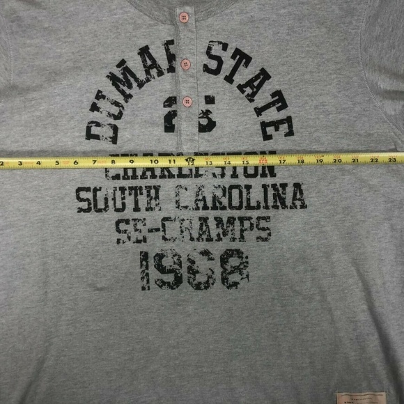 Hawke And Dumar Mens Gray T-Shirt 3 Buttons - Picture 6 of 6